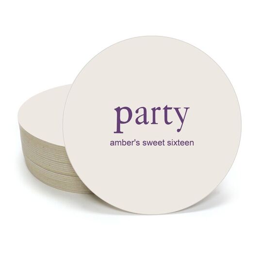 Big Word Party Round Coasters